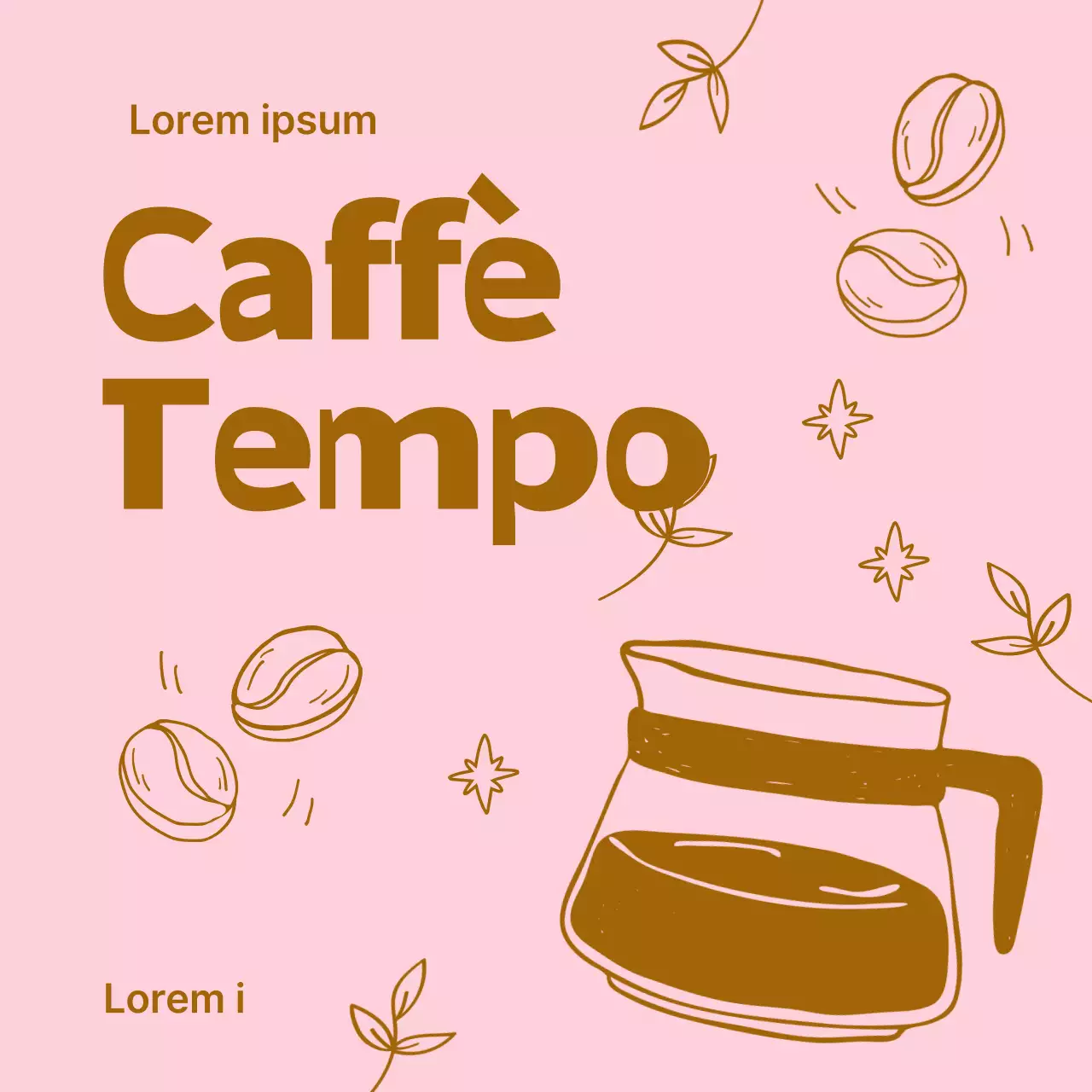 Una collezione pop-art di annunci di caffè in marrone e rosa Newsletter