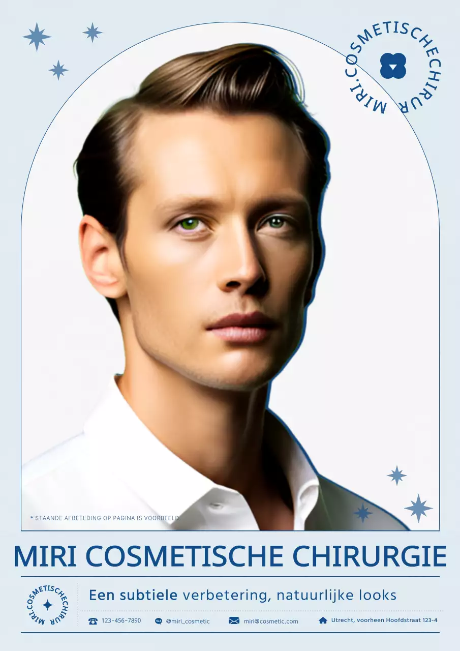 Klassieke plastische chirurgie promotie in lichtblauw en marineblauw