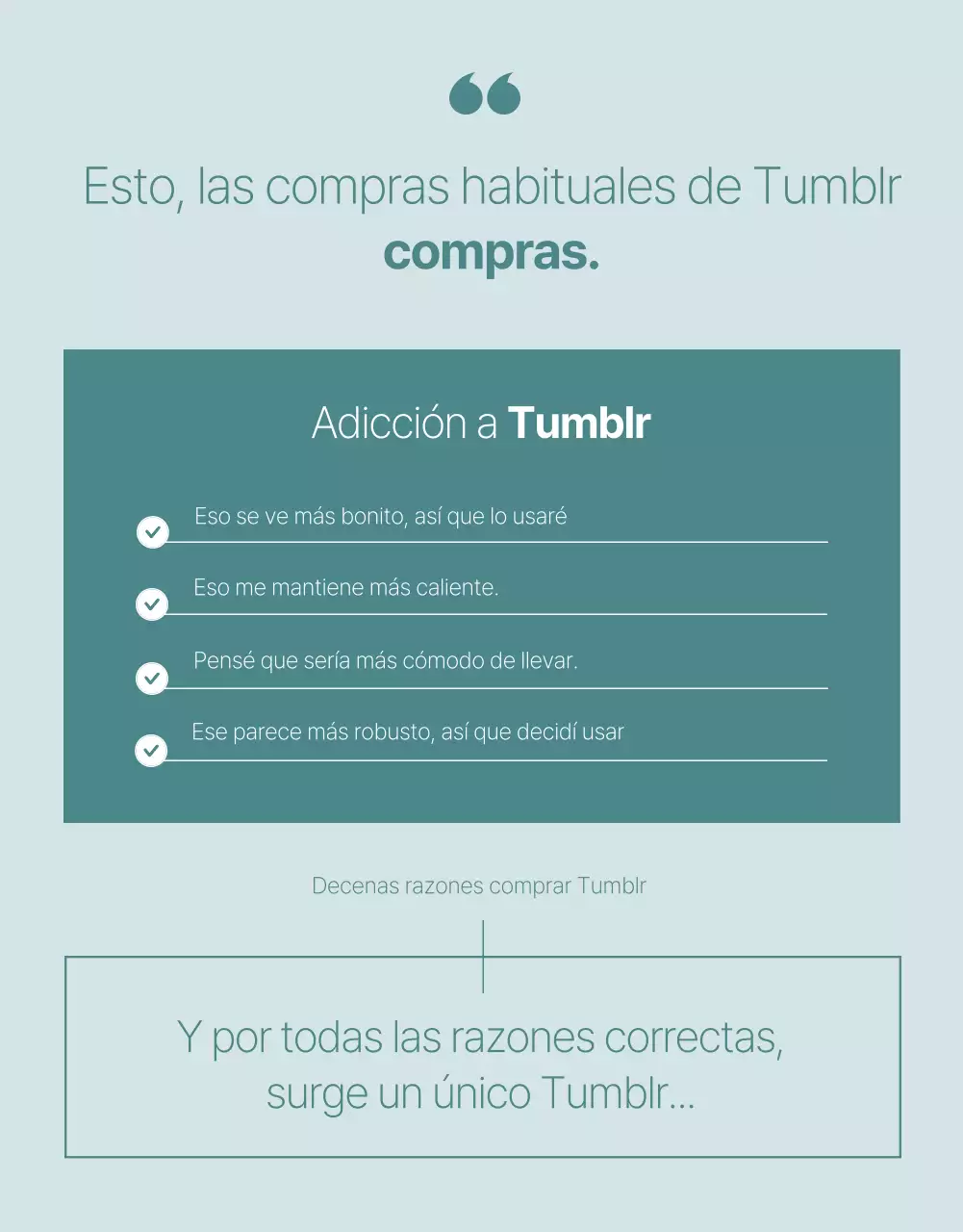 Promocionar un sencillo producto tumblr verde y menta