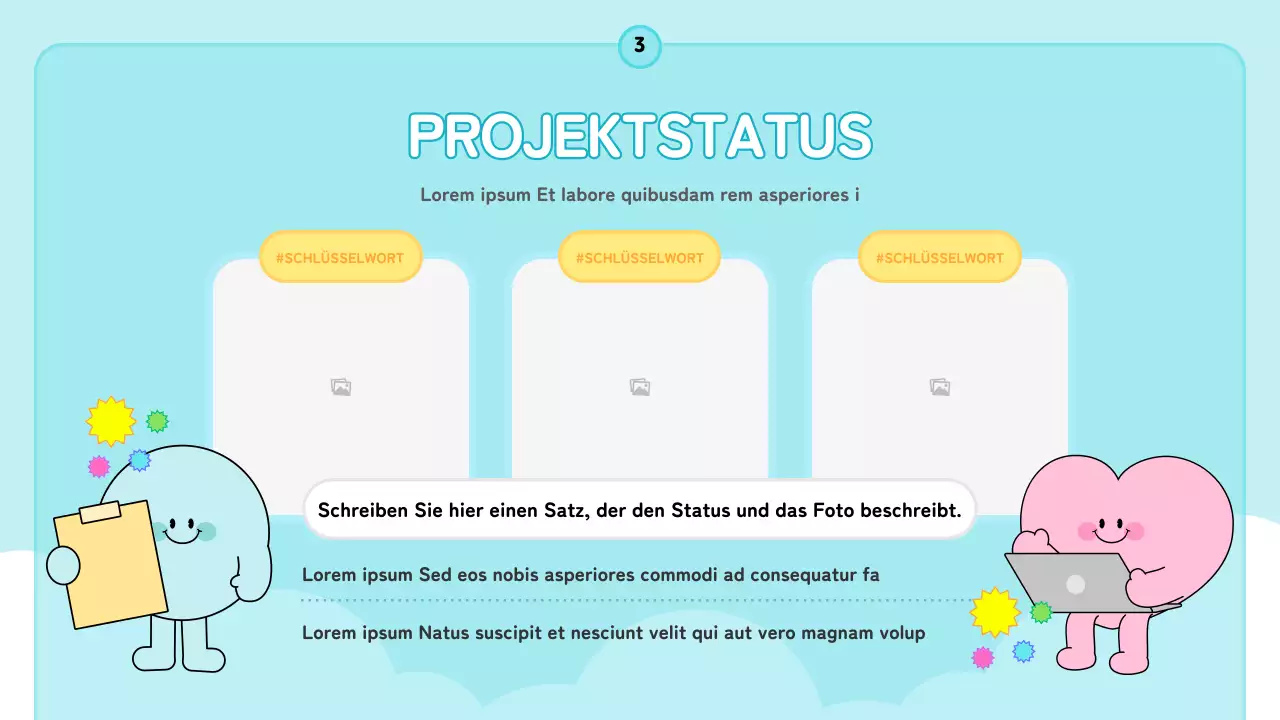 Ein hübscher, hellblauer und rosafarbener Information Organizer Report