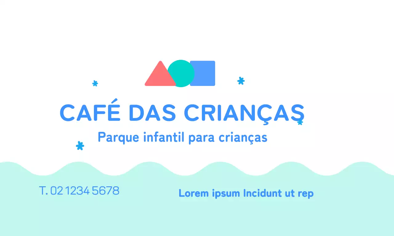Café para crianças com formas coloridas