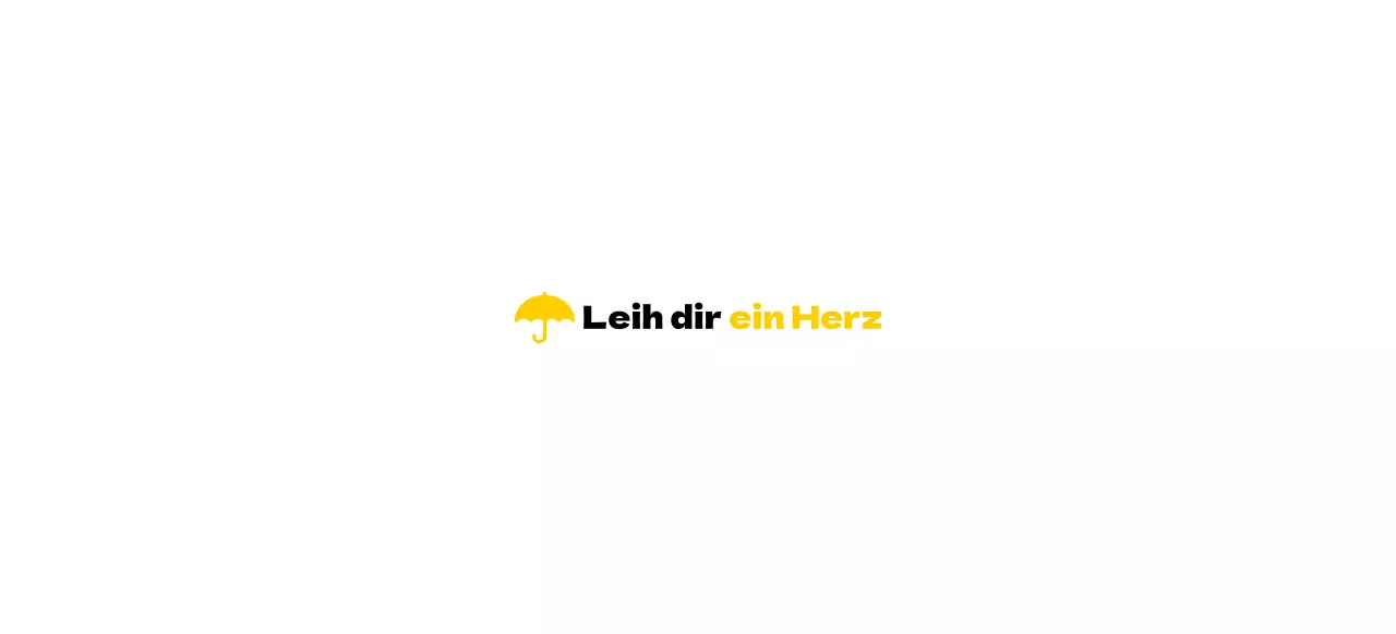 Farbgestaltung für Vermietungsdienstleistungen mit einem Regenschirm-Symbol