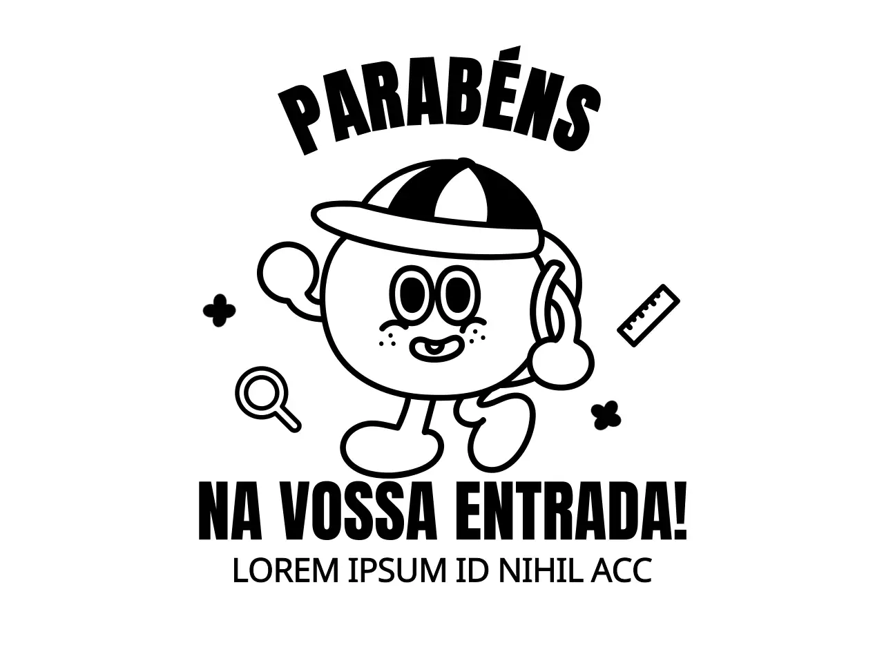 Artigos de celebração da entrada na escola primária com ilustrações de desenhos giros