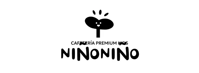 Diseño de cafetería infantil con icono de capullo sonriente