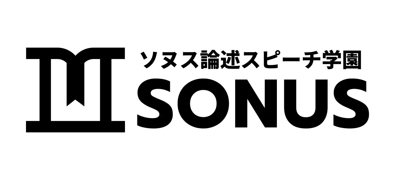 演壇をイメージしたアイコンがあるスピーチ学院のデザイン