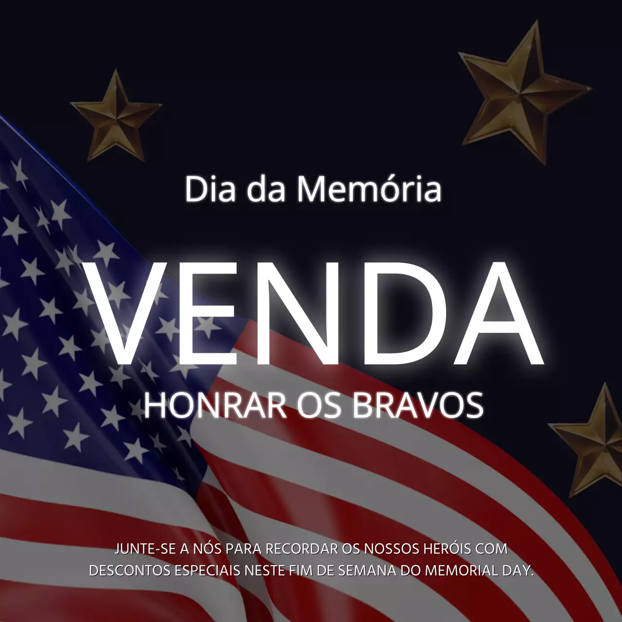 Publicidade dos saldos simples brancos e dourados do Dia do Memorial
