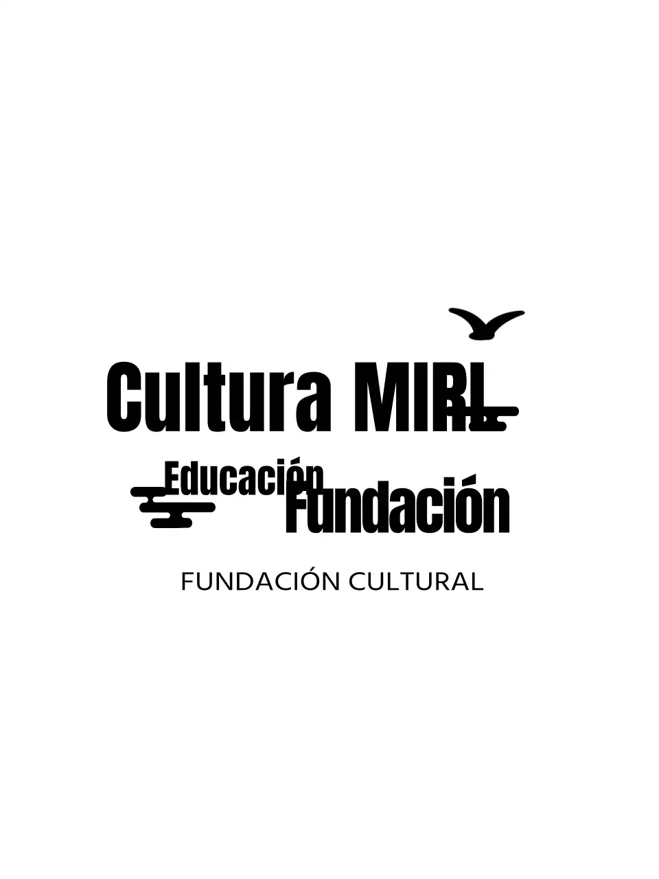 Logotipo de fundación de organización educativa con concepto tipográfico