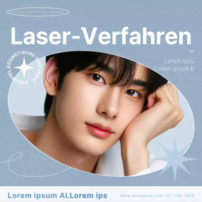 Fördern Sie klassische Laserbehandlungen in Hellblau und Weiß