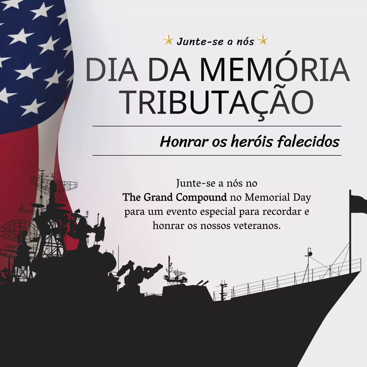 Publicidade tradicional a preto e branco de homenagem ao Dia da Memória