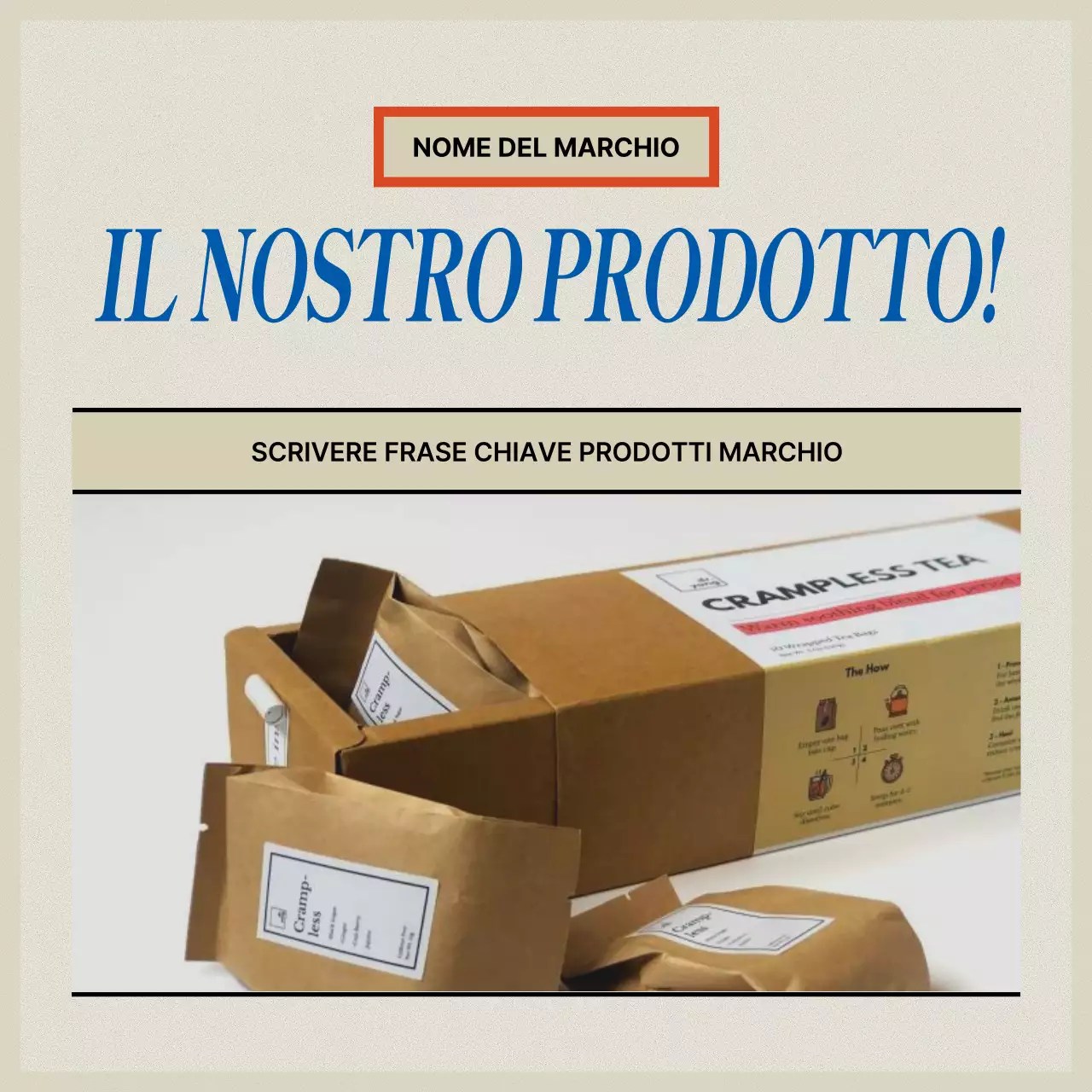 Marchio vintage in rosso e beige