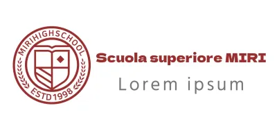 Logo della scuola superiore sotto forma di simbolo circolare dell'istruzione in bordeaux