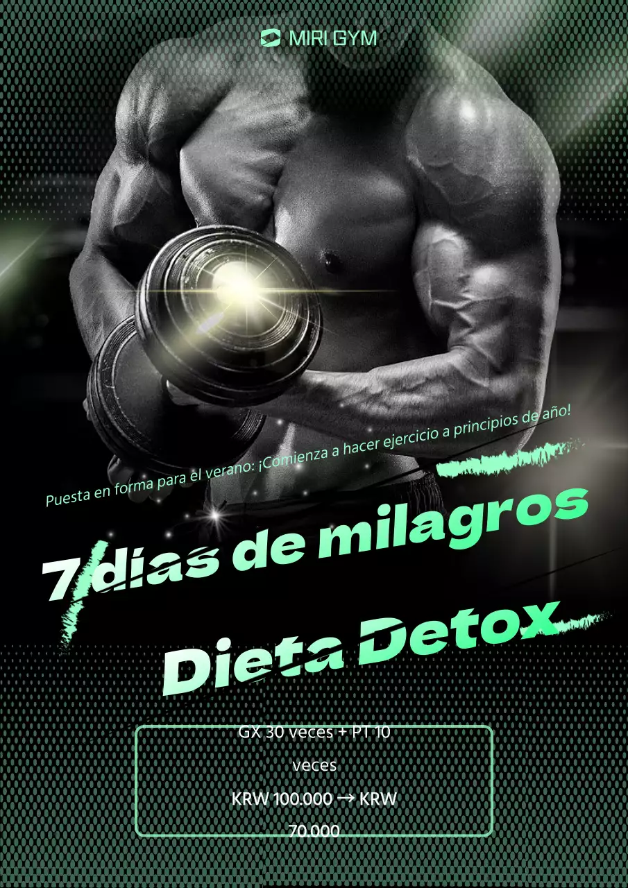 Un elegante anuncio de salud en verde y negro