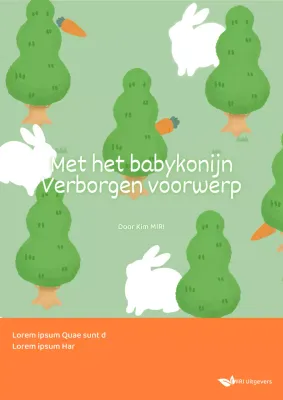 Schattige kaft van kinderboek in groen en oranje