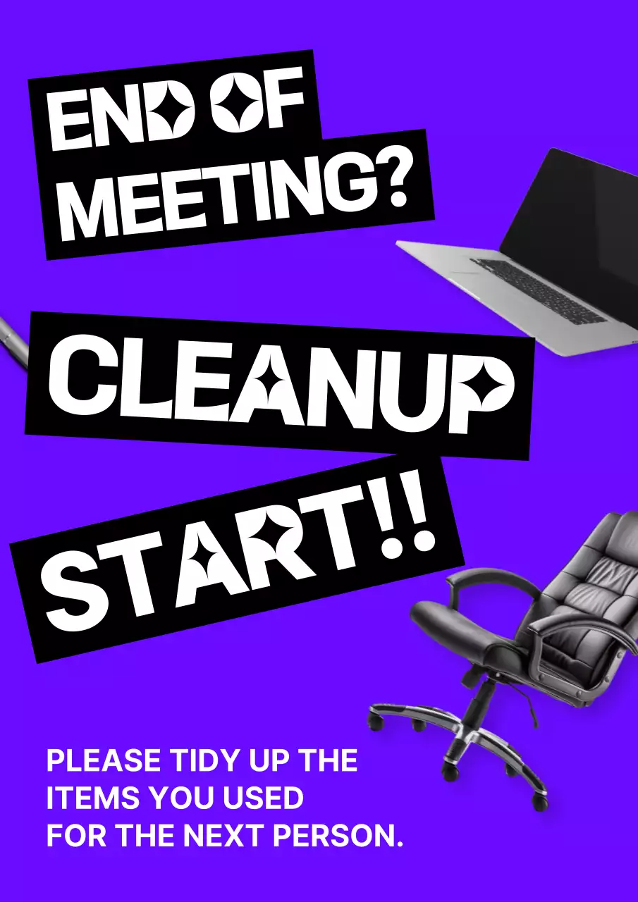 Purple Bold Office Notice Poster