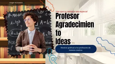 Guía geométrica beige y azul de agradecimiento por el Día del Profesor