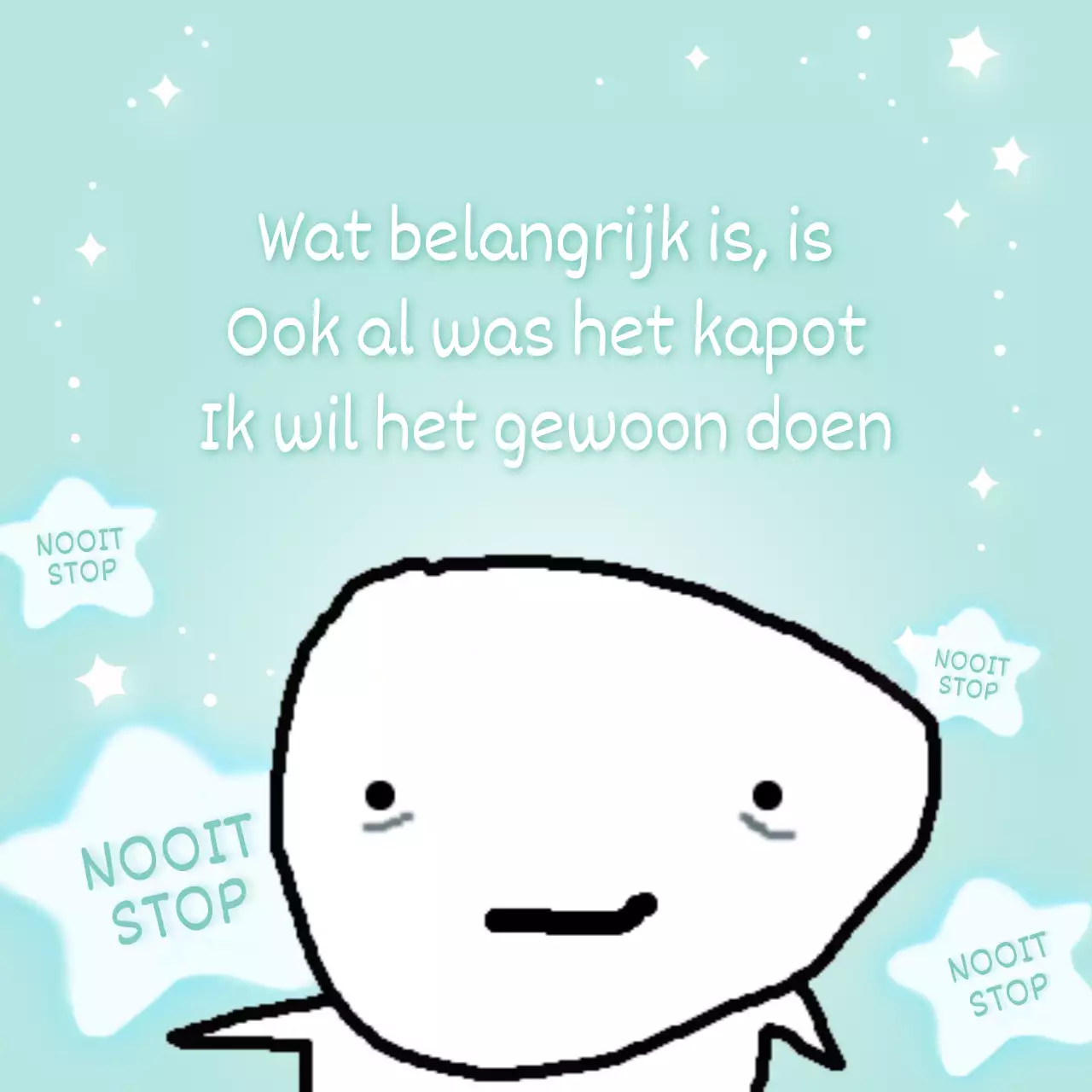 Een parodie op een lichtblauwe shout-out