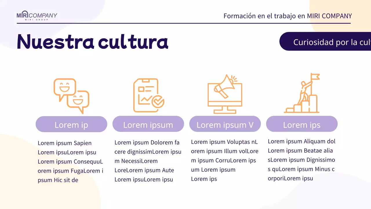 Una sencilla guía de formación de RRHH en malva y naranja