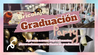 Fiesta de graduación DIY rosa y amarillo de moda