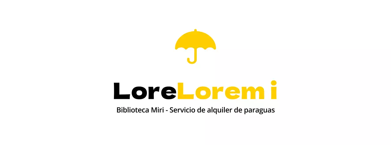 Diseño en color para servicios de alquiler con un icono de un paraguas