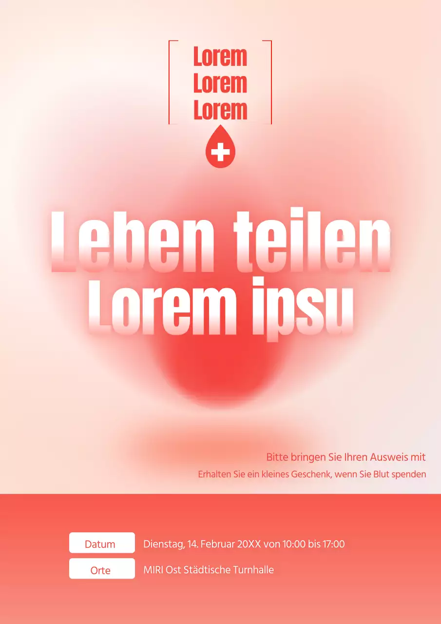 Förderung einer trendigen Blutspende-Kampagne in Rot