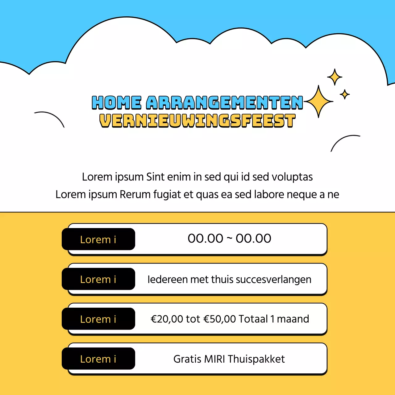 Werf supporters voor je thuisworkouts met dit lichtblauwe en gele ontwerp.