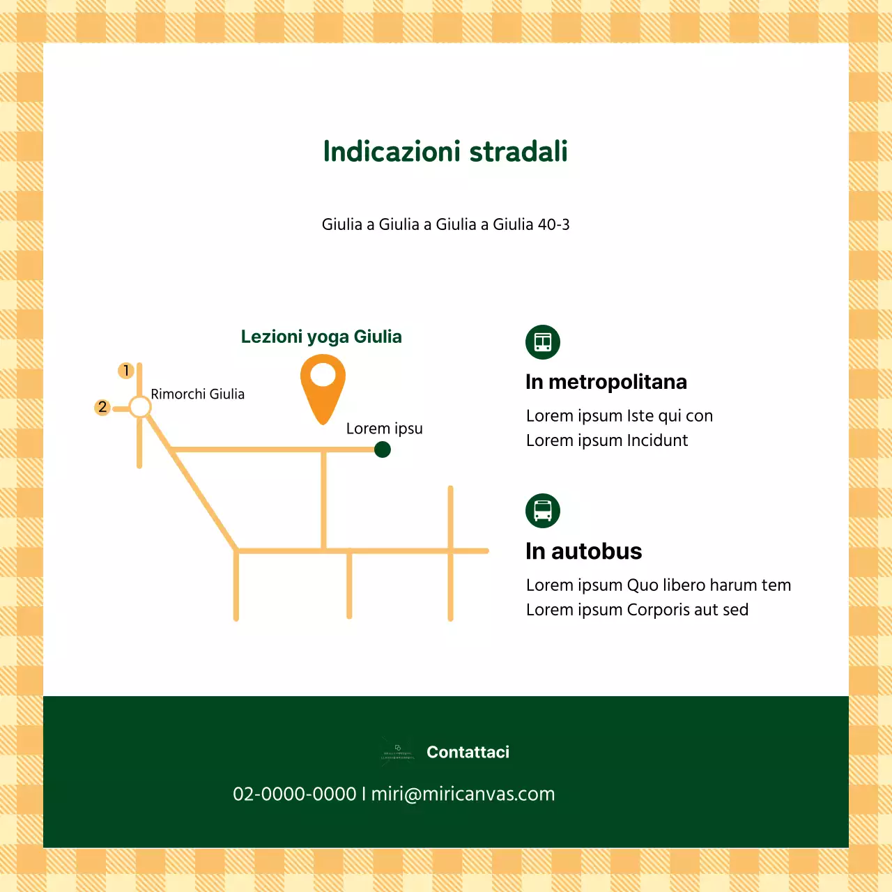 Una semplice proposta di reclutamento per lo yoga in arancione e verde