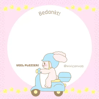 Schattig konijntje in roze en lichtblauw