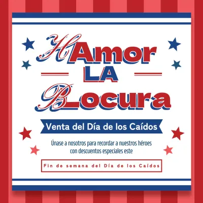 Promocional Rojo y Azul Retro Día de los Caídos