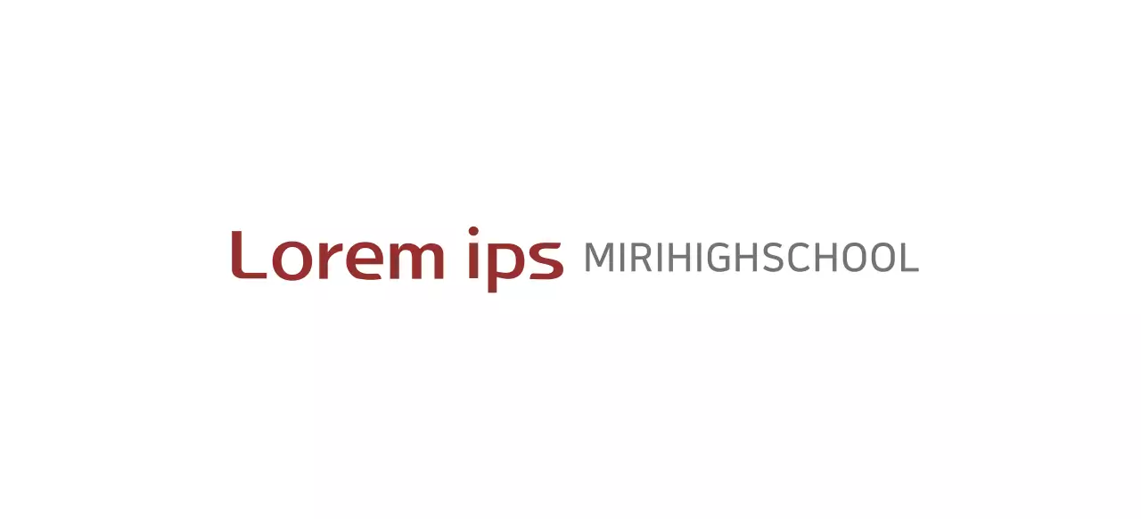 High school logo in the form of a burgundy circle education symbol