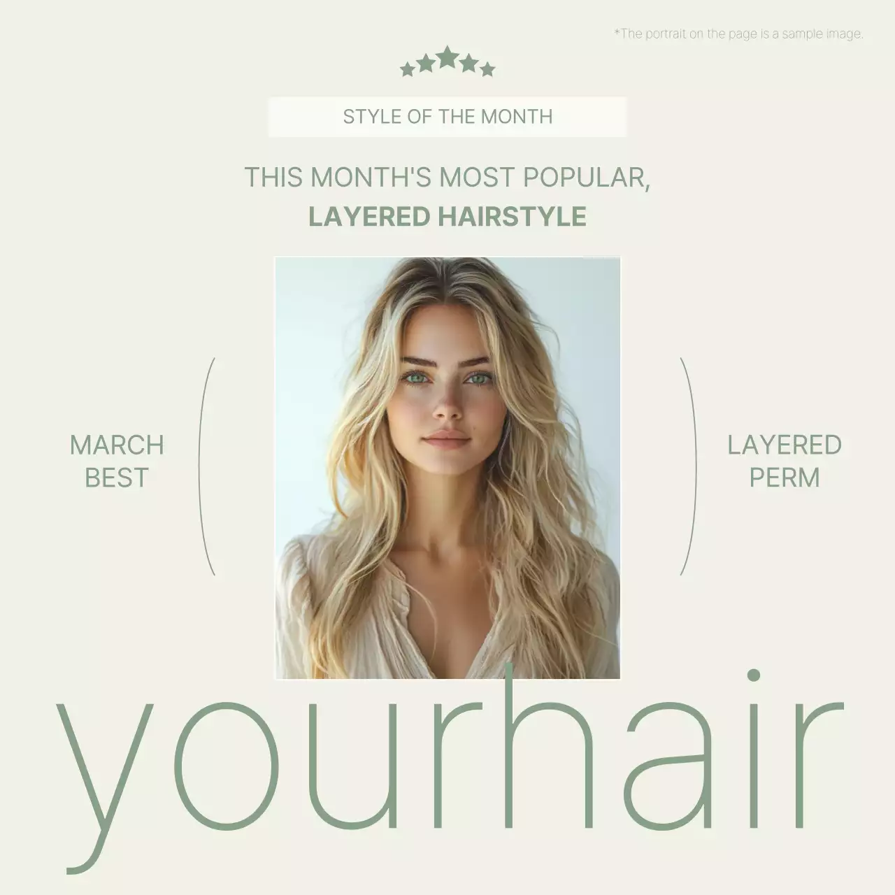 베이지 모던 헤어스타일 발표 소셜 미디어 게시물