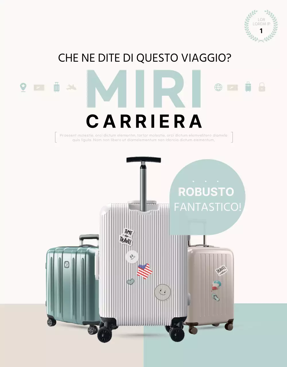 Promuovere un semplice prodotto da viaggio in menta e avorio