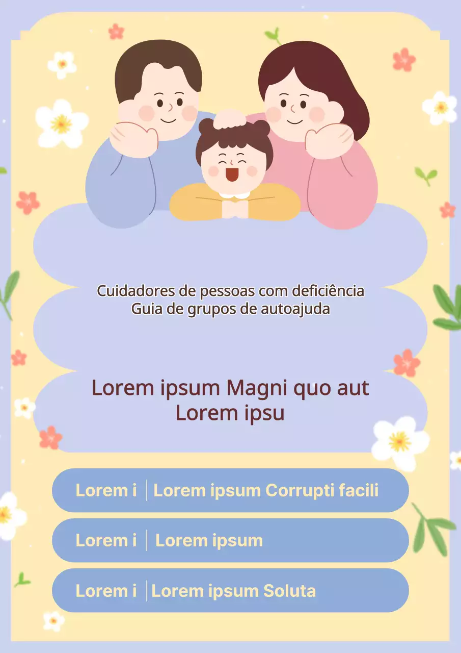 Promover o grupo de cuidadores de deficientes amarelo e lilás