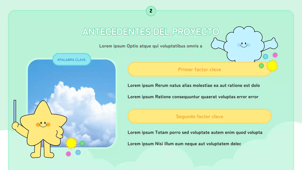 Un bonito informe organizador de información en azul claro y rosa