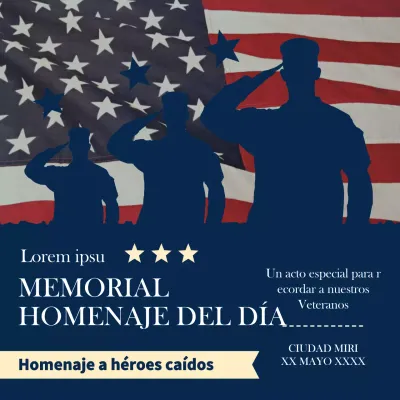 Marina y Rojo Tradicional Homenaje al Día de los Caídos Publicidad