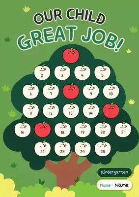 Green Playful Kindergarten Schedule Poster