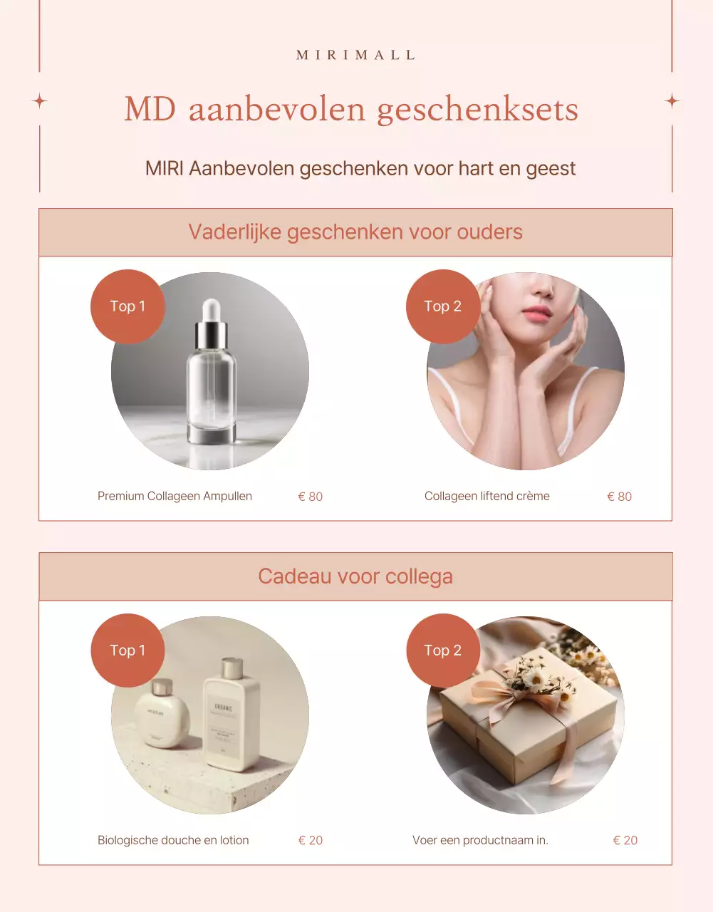 Promoot een trendy geschenkset voor de feestdagen in roze en beige