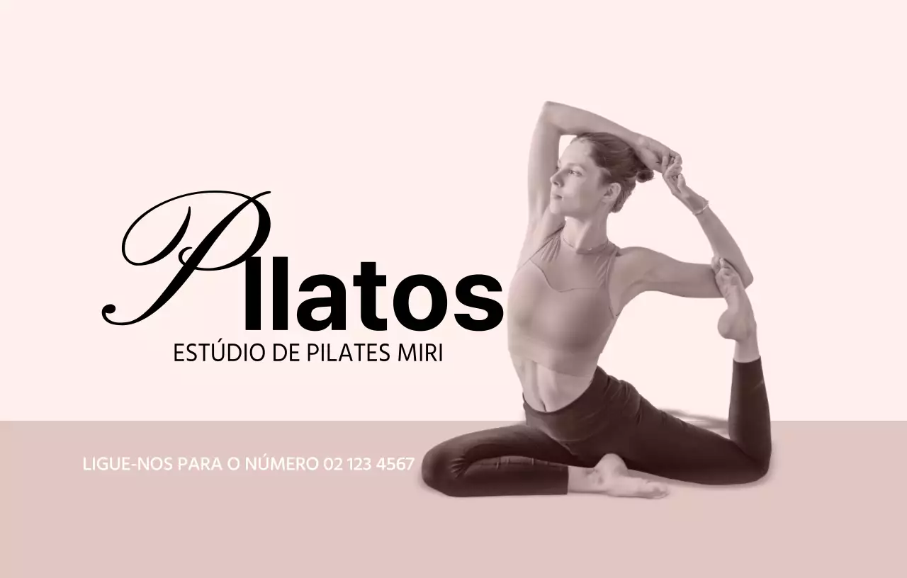 Promover o Pilates com um conceito tipográfico cor-de-rosa