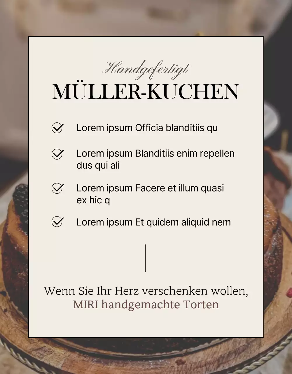 Werbung für eine moderne Bäckerei in Beige
