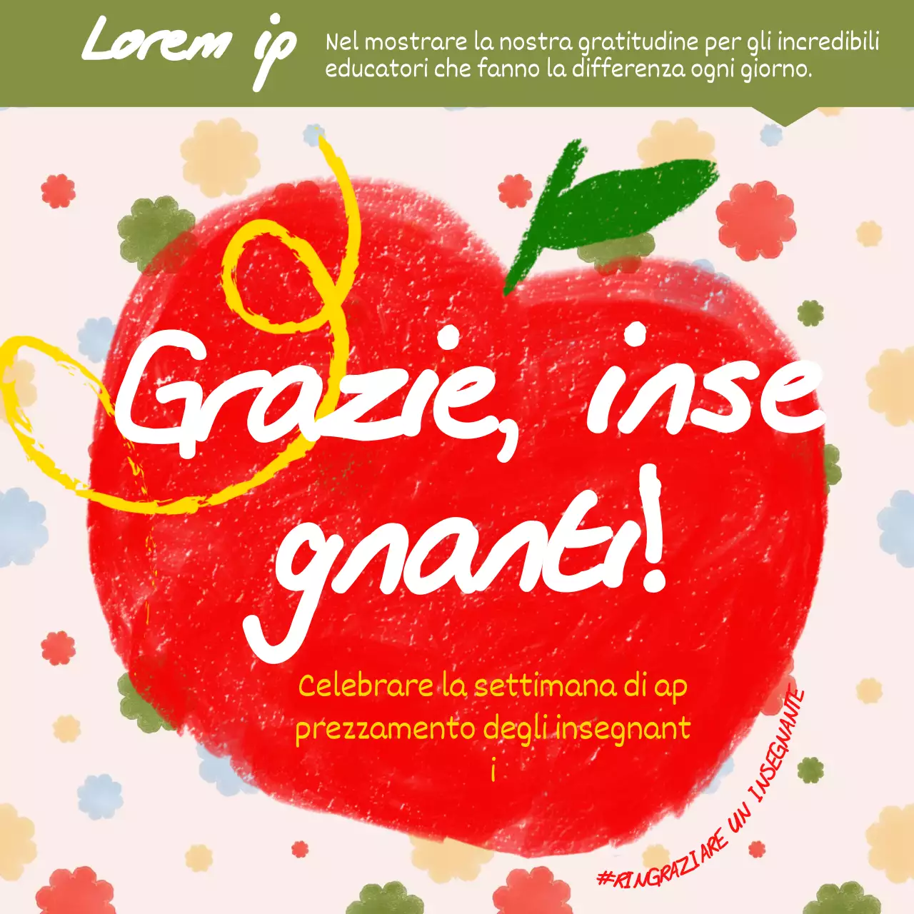 Fascino rosso e verde per ringraziare gli insegnanti Pubblicità