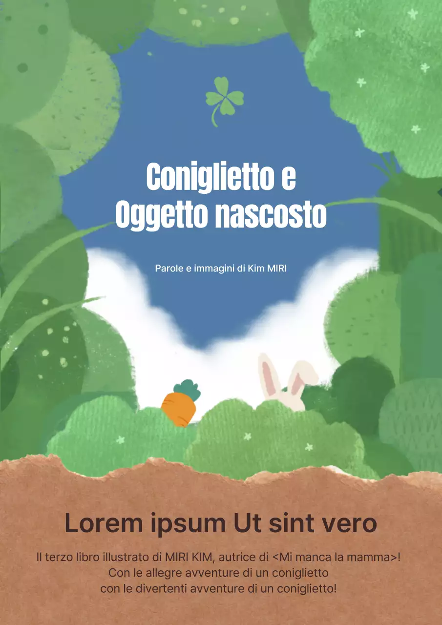 Copertina di libro illustrato vintage in verde e azzurro