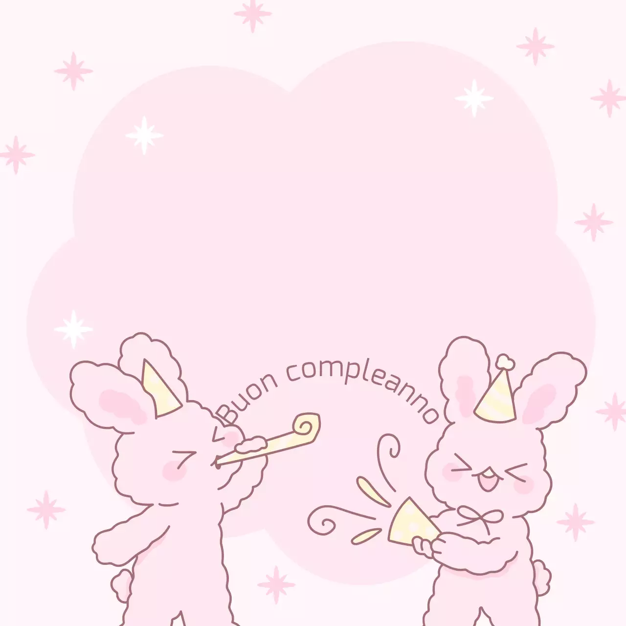 Simpatico biglietto di buon compleanno rosa e giallo