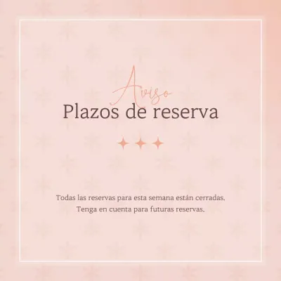 Un moderno anuncio en rosa y marrón de la fecha límite de reserva