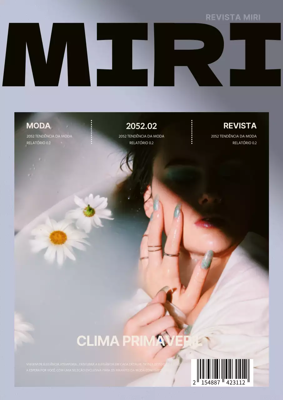Capa de revista de moda simples de primavera em lavanda e preto
