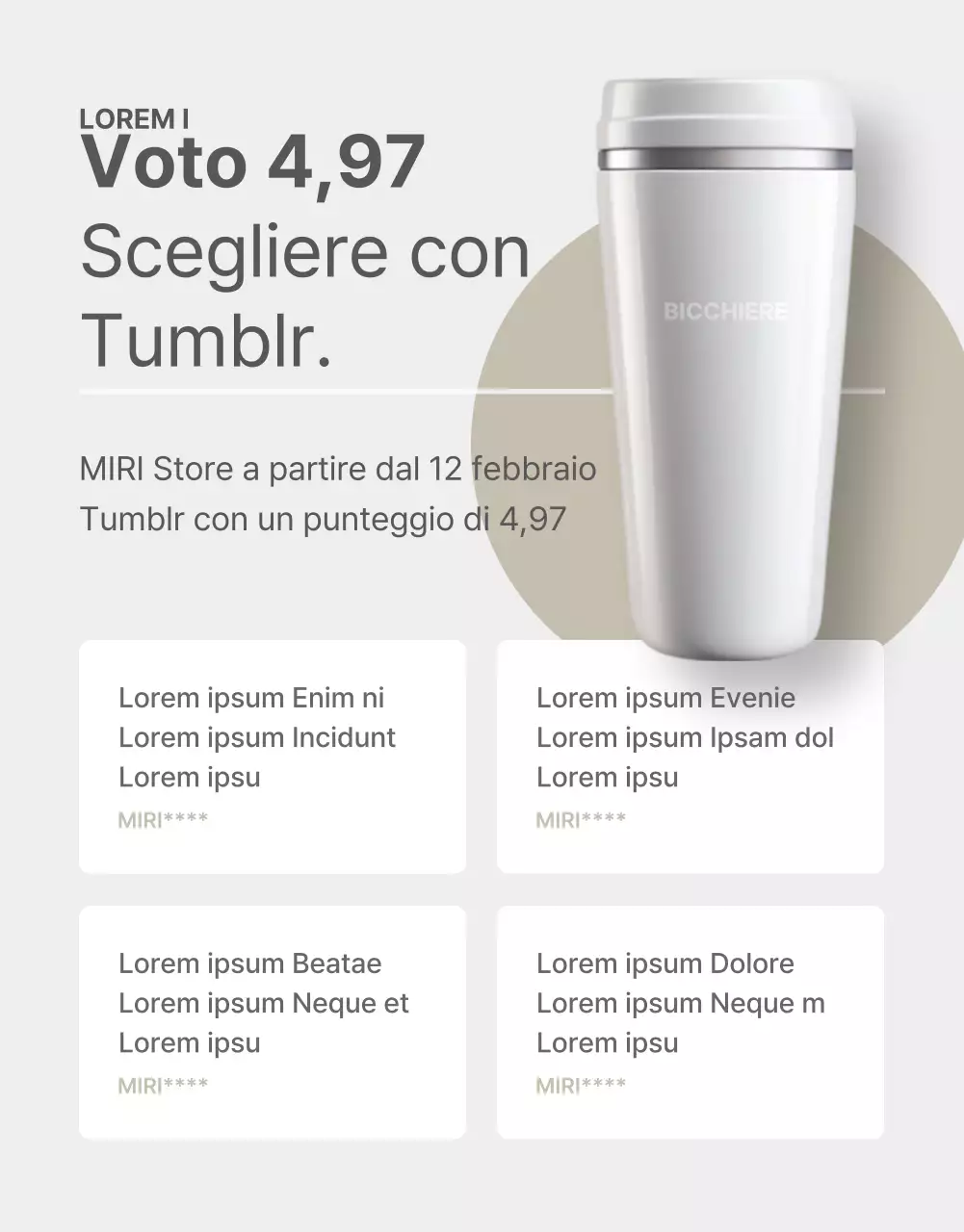 Promuovere un tumblr semplice in grigio e beige