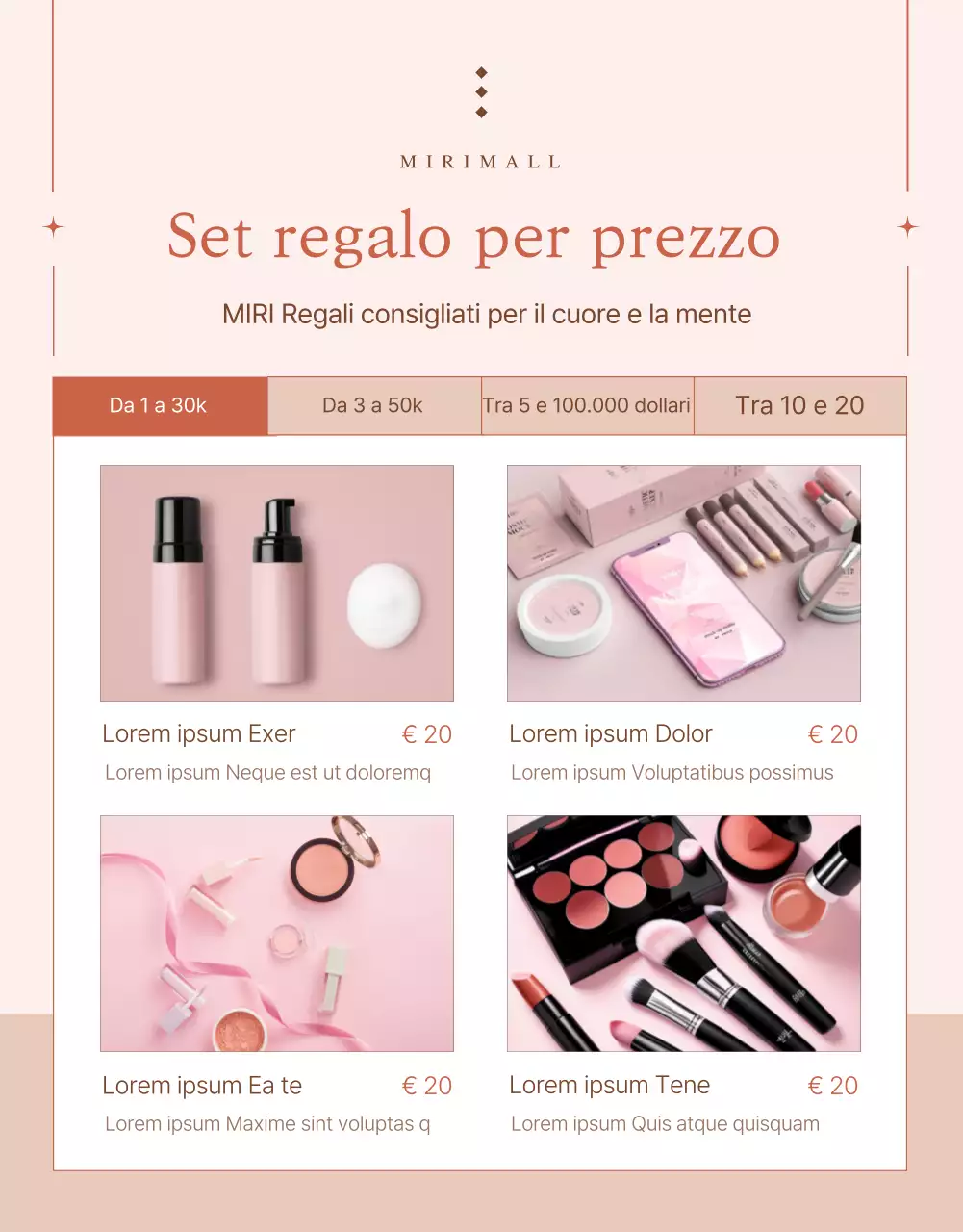 Promuovete un set regalo di tendenza per le vacanze in rosa e beige