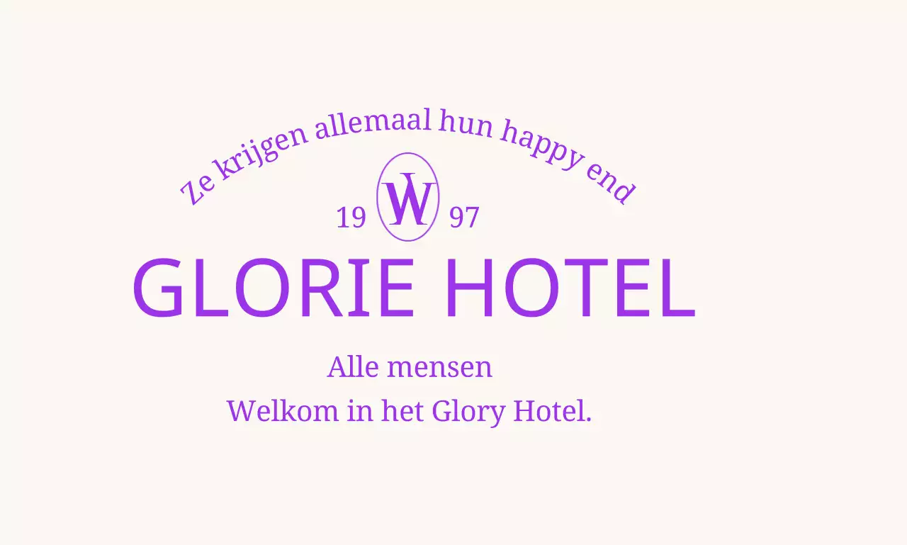 Luxe concepthotel met schreefletters en tekstopmaak