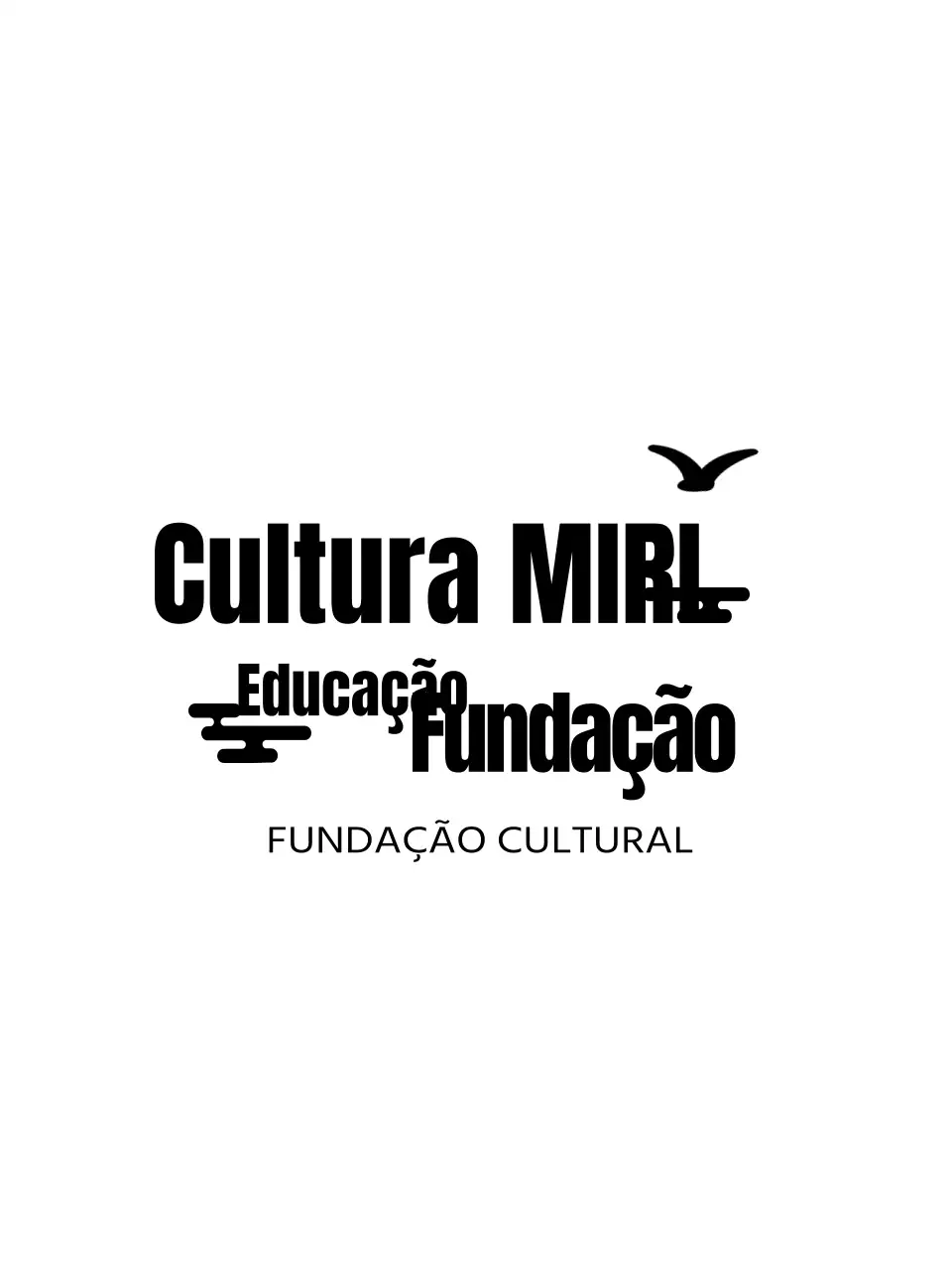 Logótipo de fundação de organização educativa com conceito tipográfico