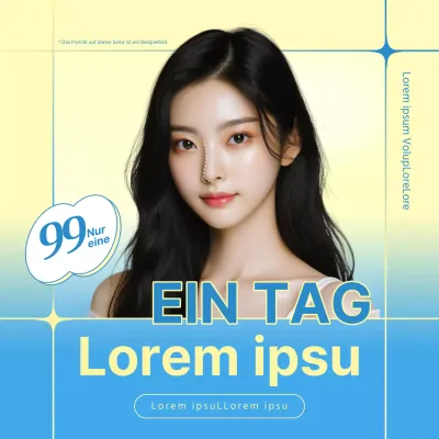 Einfache plastische Chirurgie Nasenkorrektur Werbung in gelb und hellblau