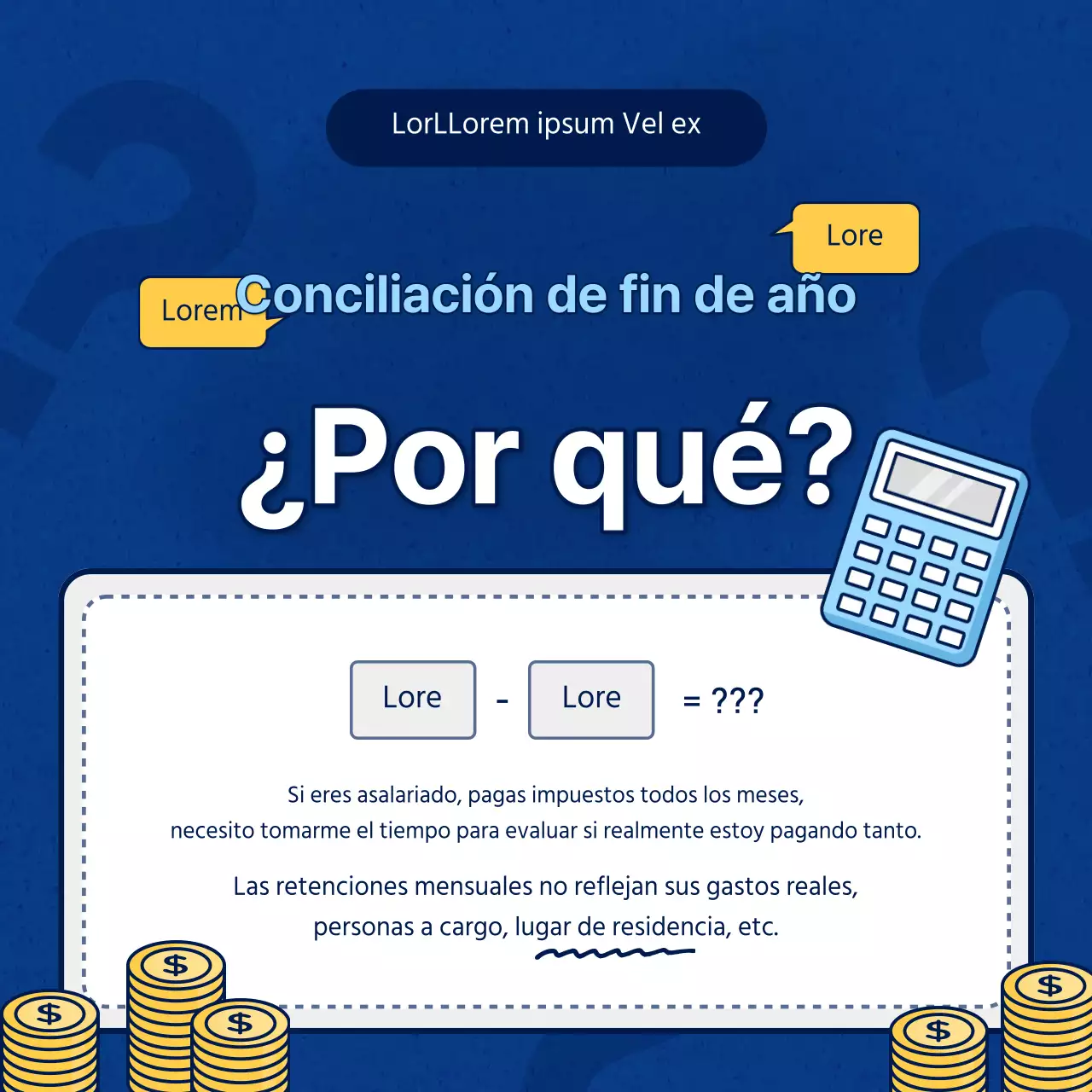 Contabilidad simple de fin de año en azul claro y azul marino