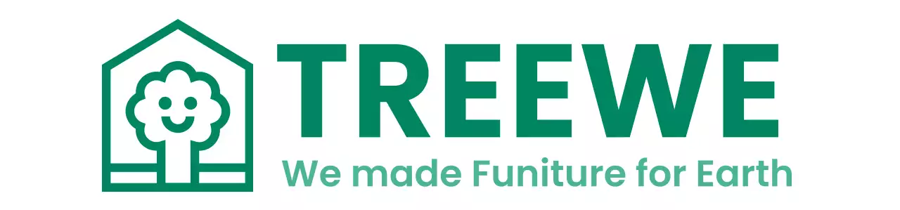 Furniture corporate color design with brand logo featuring a tree inside a house